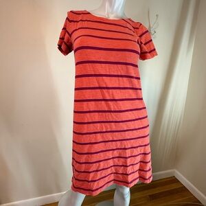 Gap T Shirt Jersey Dress Orange Purple Stripe Small